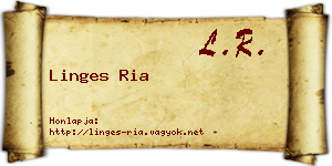 Linges Ria névjegykártya